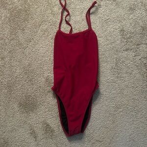 Jolyn Clothing Red Tie Back Onsie